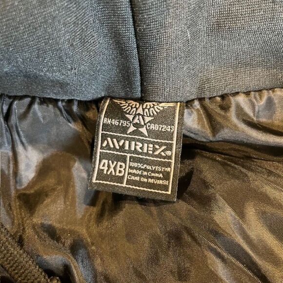 Avirex Men's Puffer Coat- Argyle torso with layered look sleeves/ Hood Black 4XL - Picture 6 of 15